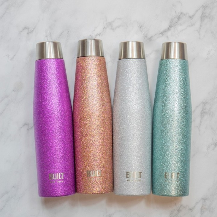 BUILT Apex termoflaska 0,54 L blått glitter