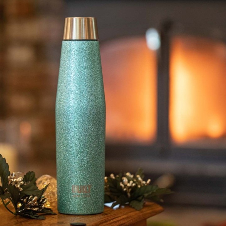 BUILT Apex termoflaska 0,54 L blått glitter