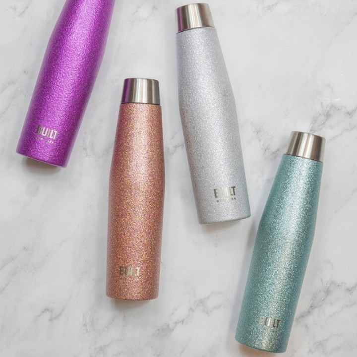 BUILT Apex termoflaska 0,54 L blått glitter