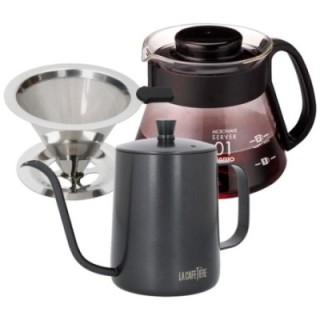 La Cafetière Filterbryggset inkl. gooseneck-kittel, dripper för 1 kopp & V60-server