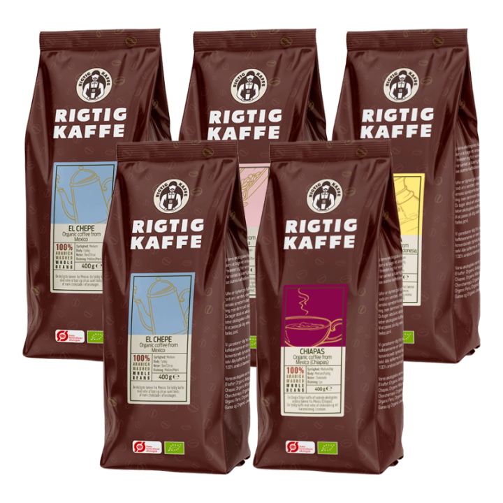 Rigtig Kaffe Mixpaket 2kg Hela kaffebönor
