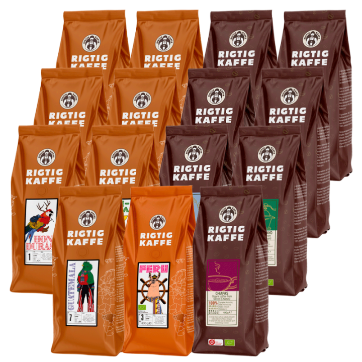 Rigtig Kaffe Mixpaket 6 kg Hela kaffebönor