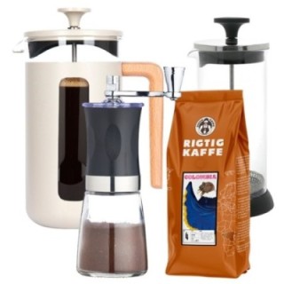 La Cafetière Pisa 8-kopps presskanna inkl. kvarn, mjölkskummare & kaffe