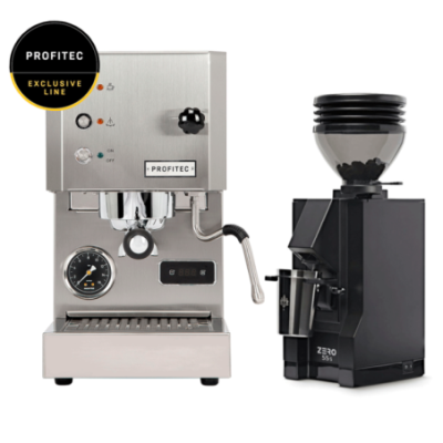 Profitec GO Brushed - Exclusive Line inkl. Eureka Mignon Zero 55s Matt Svart Espressokvarn