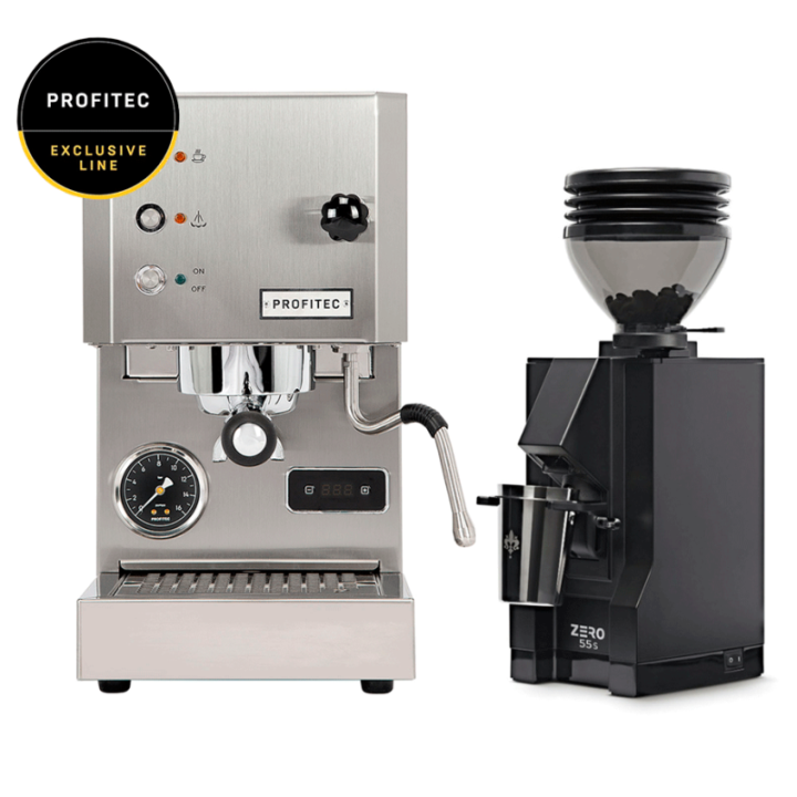 Profitec GO Brushed - Exclusive Line Inkl. Eureka Mignon Zero 55s Matt Svart Espressokvarn