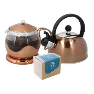 La Cafetière tebryggare för 4 koppar inkl. vattenkokare och NUTE Earl Grey teblad