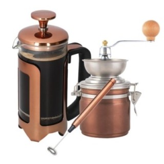 La Cafetière Roma 8 koppar. Stempelkanna Inkl. Kaffekvarn & Mjölkskummare