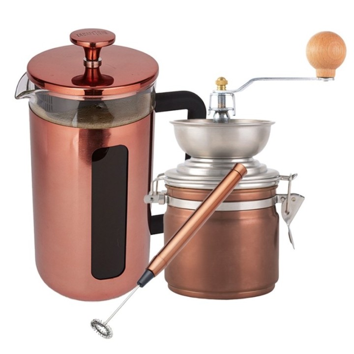 La Cafetière Pisa 8 koppar stempelkanna Inkl.Kaffemølle & Mjölkskummare