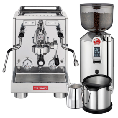 La Pavoni New Botticelli Specialty LPSBSS03NO Espressomaskin inkl. Prosumer Chrome Kvarn & Baristautrustning