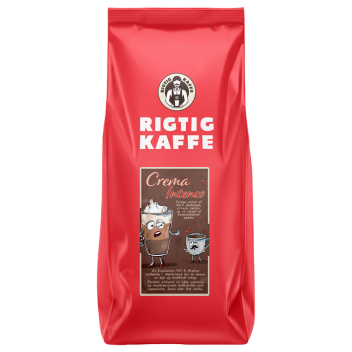 Rigtig Kaffe Crema Intenso 1000g Hela kaffebönor