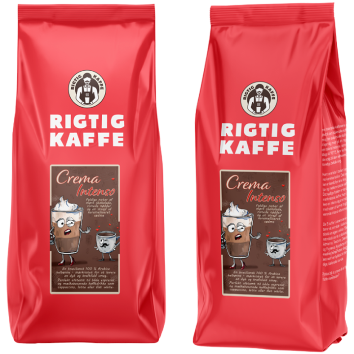 Rigtig Kaffe Crema Intenso 1000g Hela kaffebönor