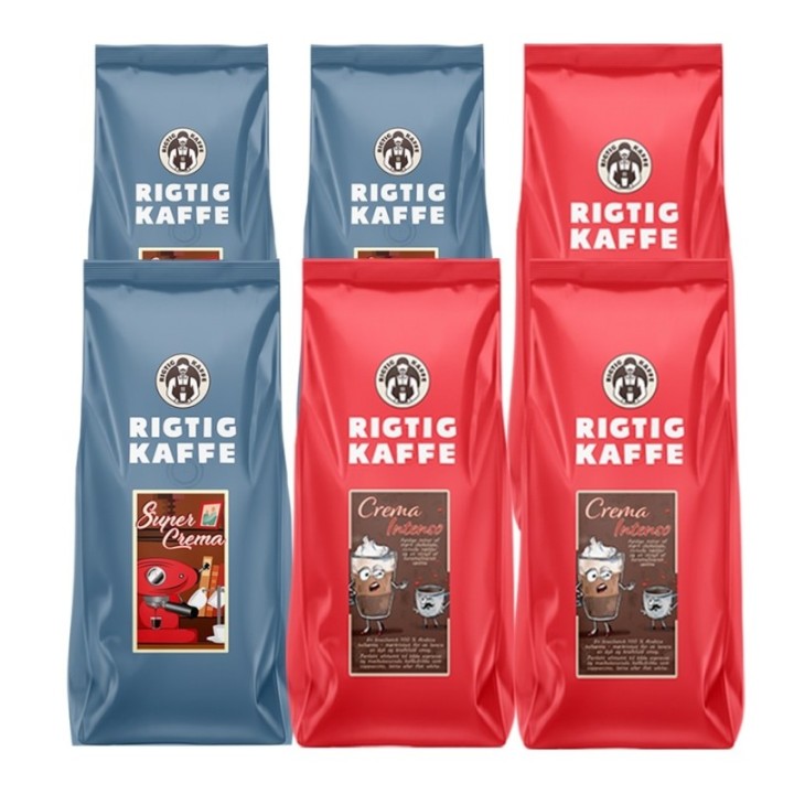 Rigtig Kaffe Crema Intenso & Super Crema 6kg Hela kaffebönor