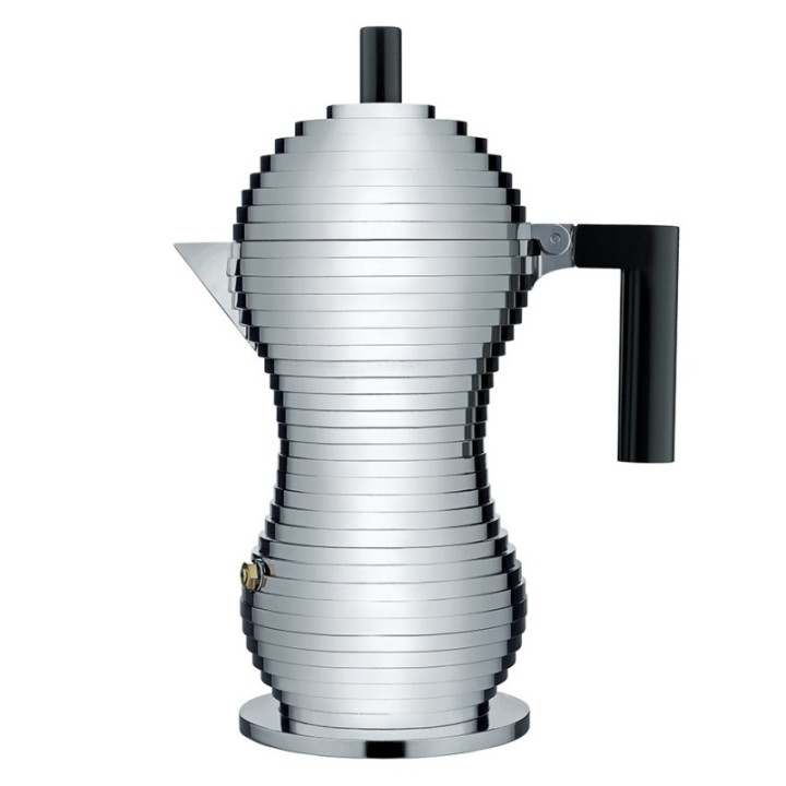 Alessi Pulcina Induktion 6 koppar espressokanna svart