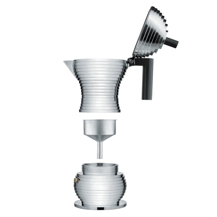 Alessi Pulcina Induktion 6 koppar espressokanna svart