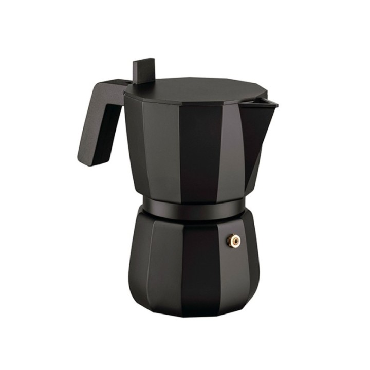 Alessi Moka 6 koppar espressokanna svart