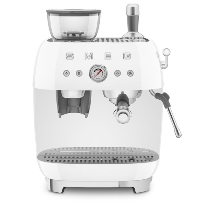 Smeg EGF03WHEU Manuell espressomaskin inkl. mjölkkanna & 1,5 kg Rigtig Kaffe