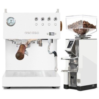 Ascaso Steel Duo PID White inkl. Eureka Mignon Libra Krom/Vit Espressokvarn