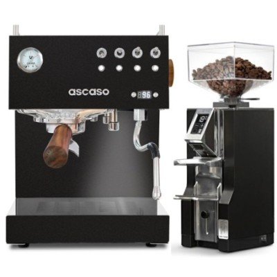 Ascaso Steel Duo PID Black inkl. Eureka Mignon Libra Krom/Matt Svart Espressokvarn
