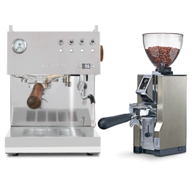 Ascaso Steel Duo PID Polerad Stål inkl. Eureka Mignon Libra 65 Krom Espressokvarn