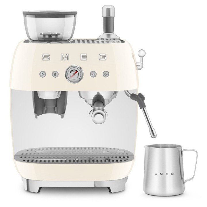 Smeg EGF03CREU Manuell espressomaskin inkl. mjölkkanna och 1,5 kg Rigtig Kaffe