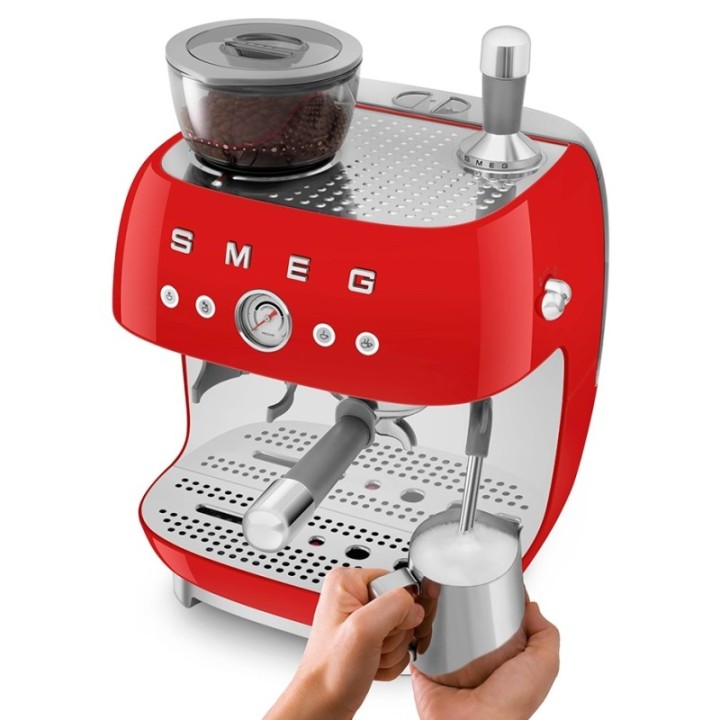 Smeg EGF03RDEU Manuell espressomaskin Inkl. Mjölkkanna & 1,5kg Rigtig Kaffe