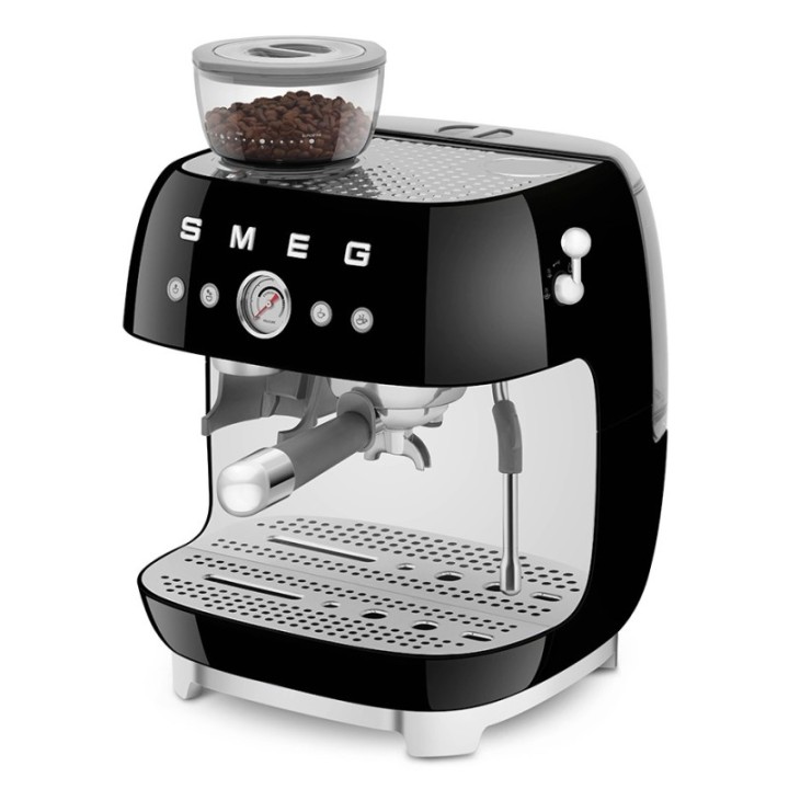 Smeg EGF03BLEU Manuell espressomaskin inkl. mjölkkanna och 1,5 kg Rigtig Kaffe