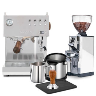 Ascaso Steel Duo Plus Polerat stål espressomaskin inkl. Eureka espressokvarn & baristapaket