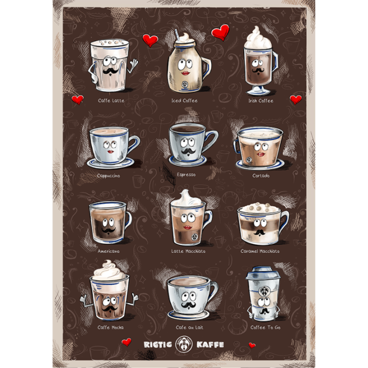 Rigtig Kaffe Crema Intenso 10kg Inkl. COFFEE DRINKS Poster
