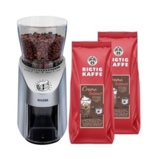 Nivona Café Grano 130 Elektrisk Kaffekvarn Inkl. 2 kg Crema Intenso Hela kaffebönor