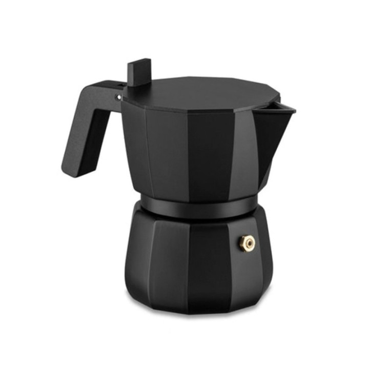 Alessi Moka 3-kopps espressokanna Svart