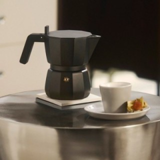 Alessi Moka 3-kopps espressokanna Svart