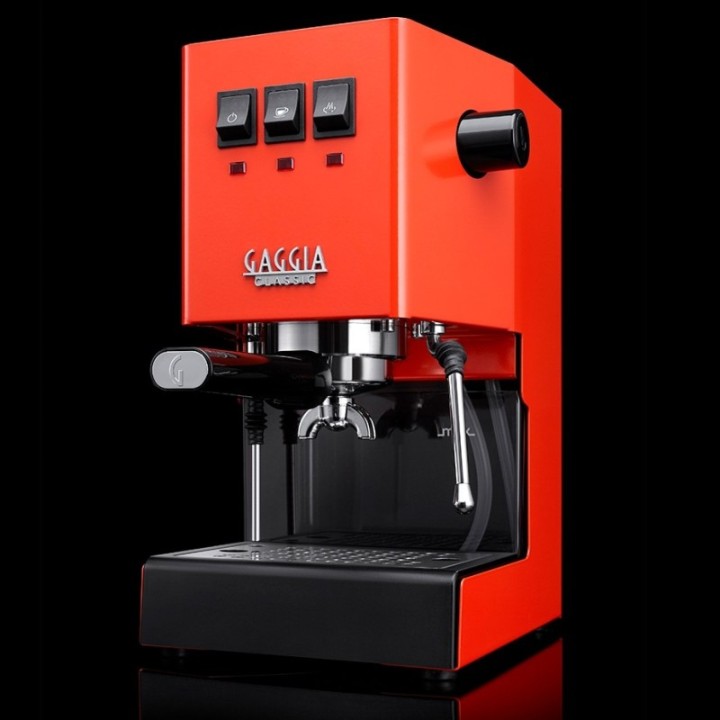 Gaggia Classic E24 Lobster Red Espressomaskin inkl. Eureka Mignon Zero 55s Matt Svart Espressokvarn & Baristautrustning