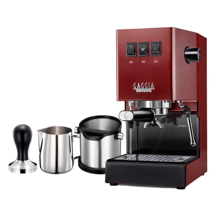 Gaggia Classic E24 Röd espressomaskin inkl. baristautrustning