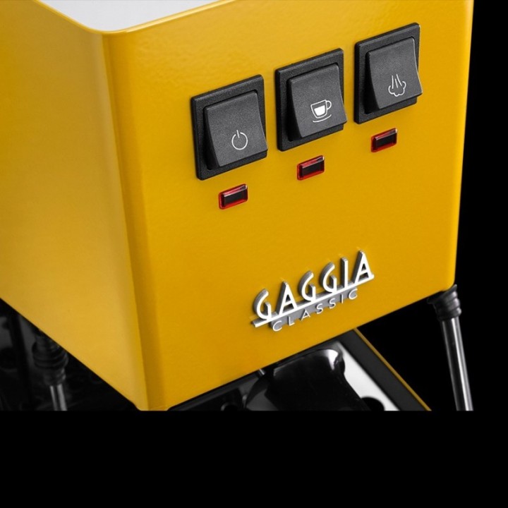 Gaggia Classic E24 Sunshine Yellow Espressomaskin inkl. Eureka Mignon Zero 55s Matt Svart Espressokvarn & Baristautrustning