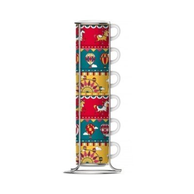 Bialetti Espressomugg 8 cl inkl. Stativ 6 st Karusell & Hästar Winter Wonderland Limited Edition