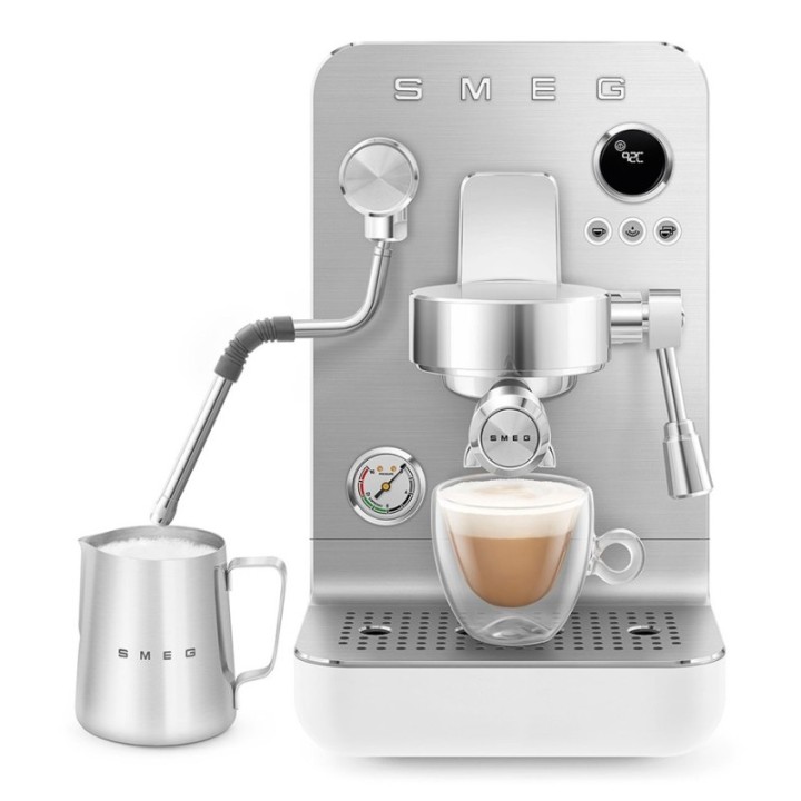 Smeg EMC02WHMEU Minipro Semiautomatisk Espressomaskin Vit