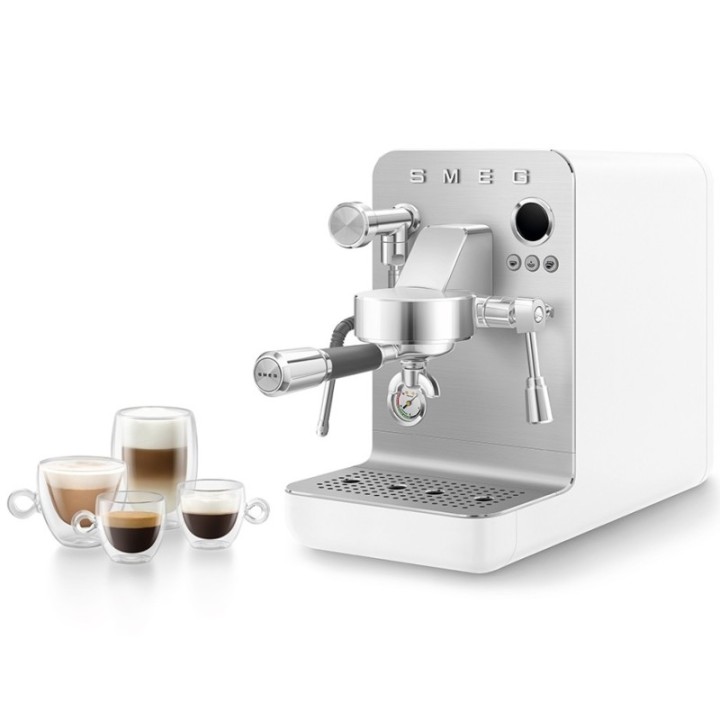 Smeg EMC02WHMEU Minipro Semiautomatisk Espressomaskin Vit