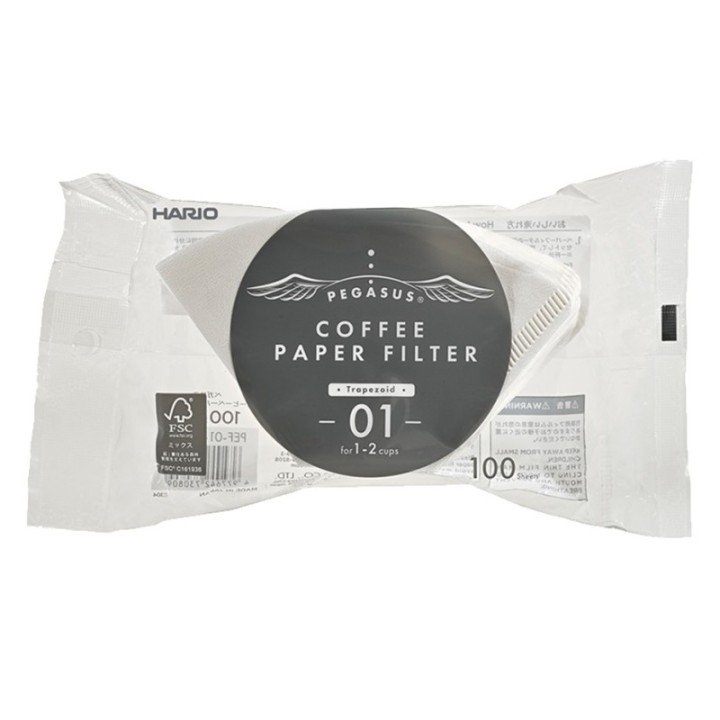 Hario Pegasus Pappersfilter 01 Vit 100 st
