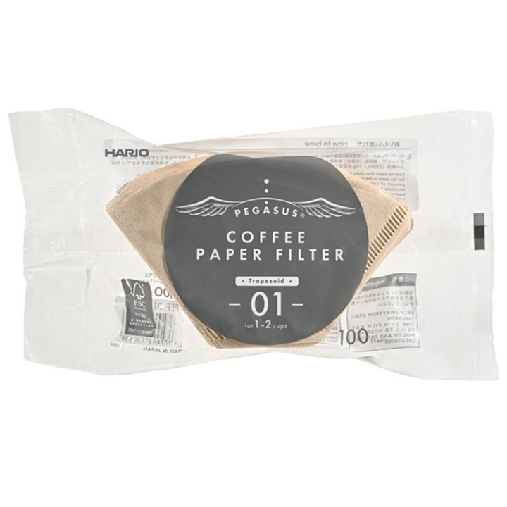 Hario Pegasus Pappersfilter 01 Brun 100 st