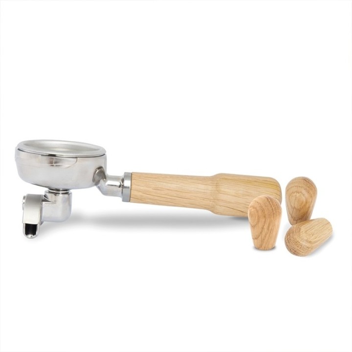 La Pavoni Portafilter med dubbelpip inkl. handtag för La Pavoni i ekträ