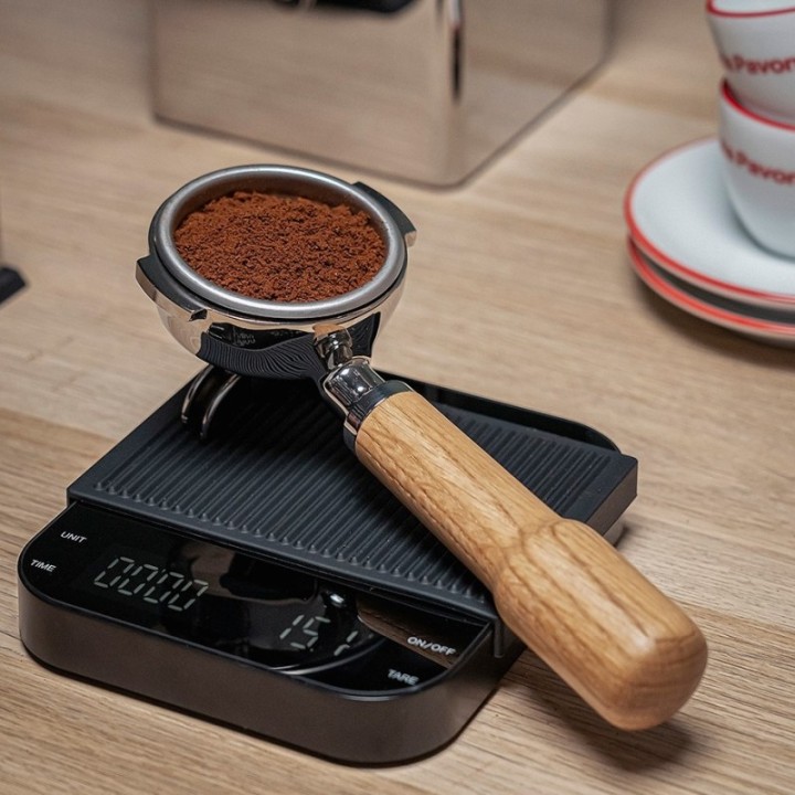 La Pavoni Portafilter med dubbelpip inkl. handtag för La Pavoni i ekträ
