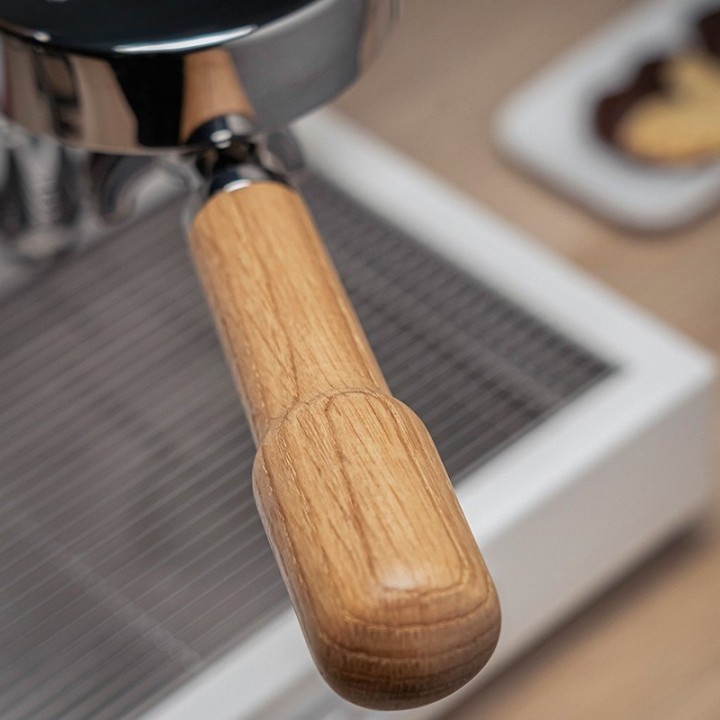 La Pavoni Portafilter med dubbelpip inkl. handtag för La Pavoni i ekträ