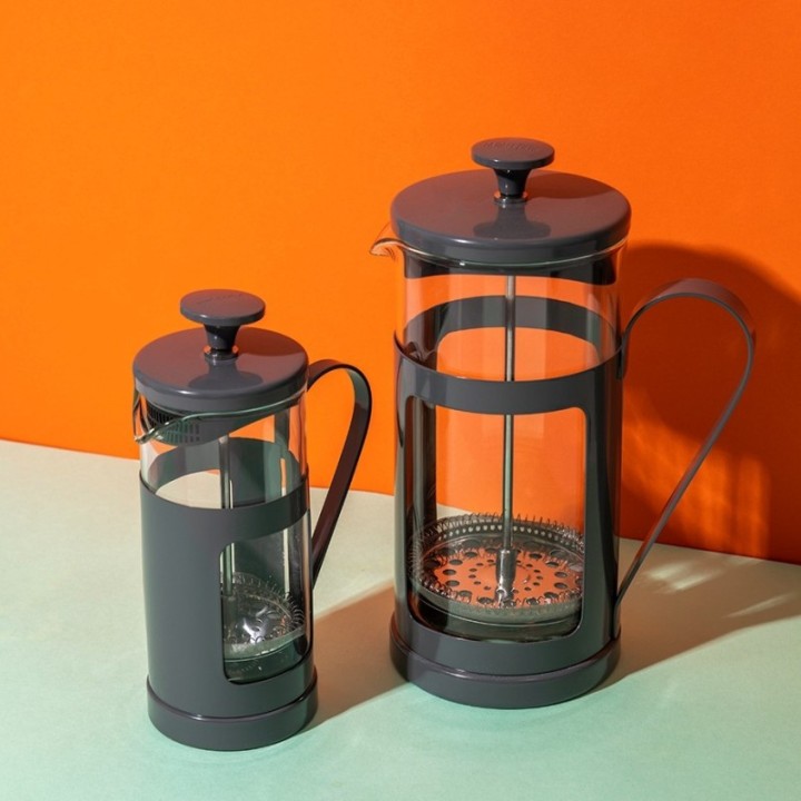 La Cafetière Monaco 3-kopps stempelkanna grå