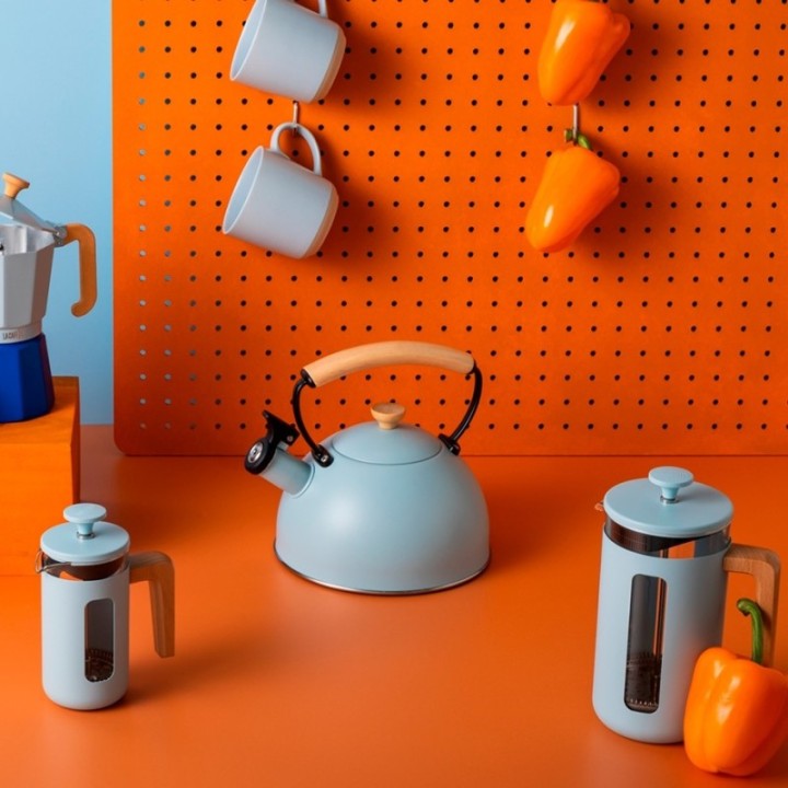 La Cafetière Pisa 3 Koppar Stempelkanna Himmelblå