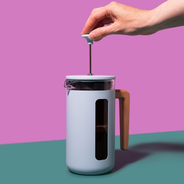 La Cafetière Pisa 8 koppar stempelkanna himmelsblå