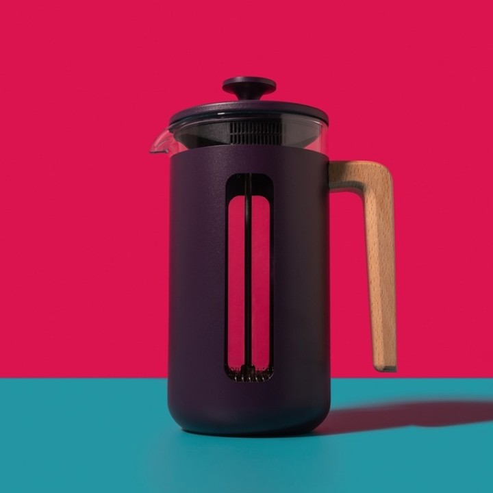 La Cafetière Pisa 8 koppar stempelkanna lila