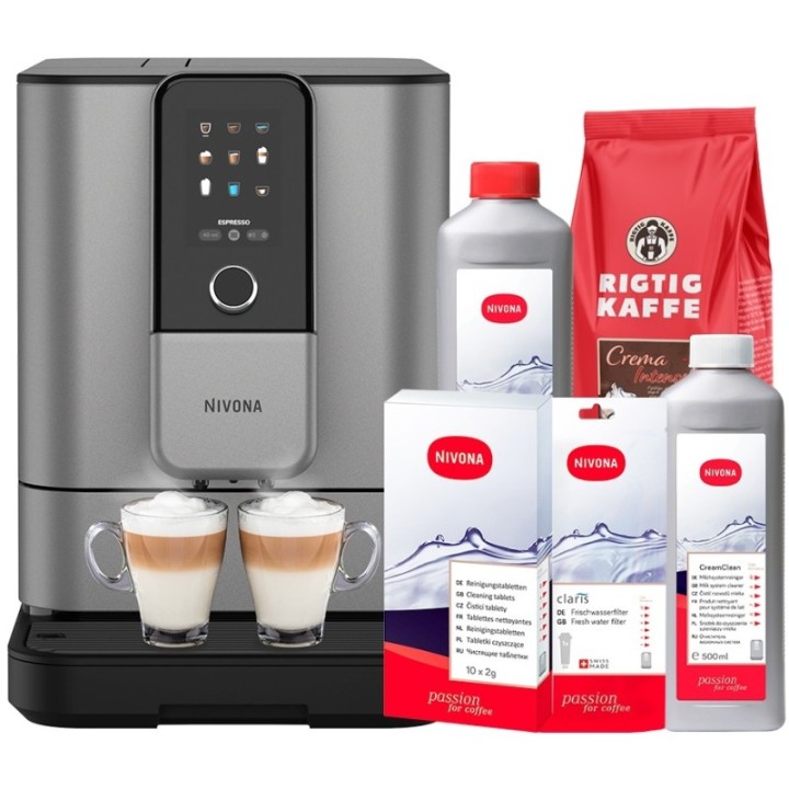 Nivona NIVO 8103 Titanium inkl. avkalkning, kalkfilter, rengöring & 1 kg kaffe