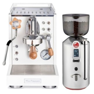 La Pavoni Mini Cellini LPSMCW01EU inkl. Prosumer Chrome LPGGRI01EU kvarn