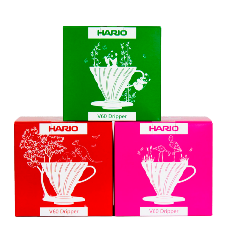 Hario V60 Dripper rosa 2 koppar. Inkl. filter