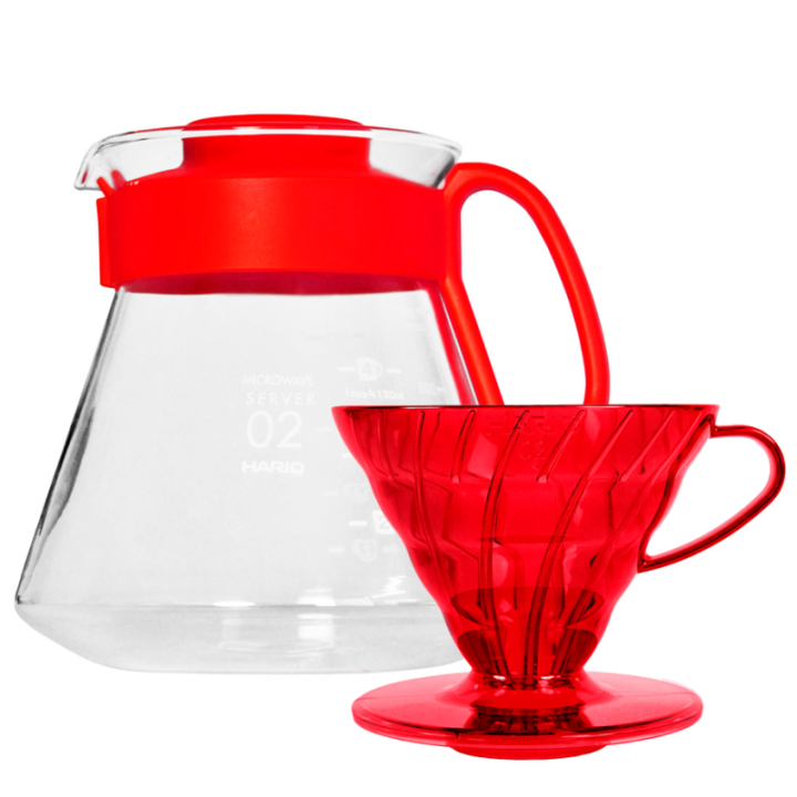 Hario V60 Filterbryggset Röd inkl. Range Server, Dripper & Filter